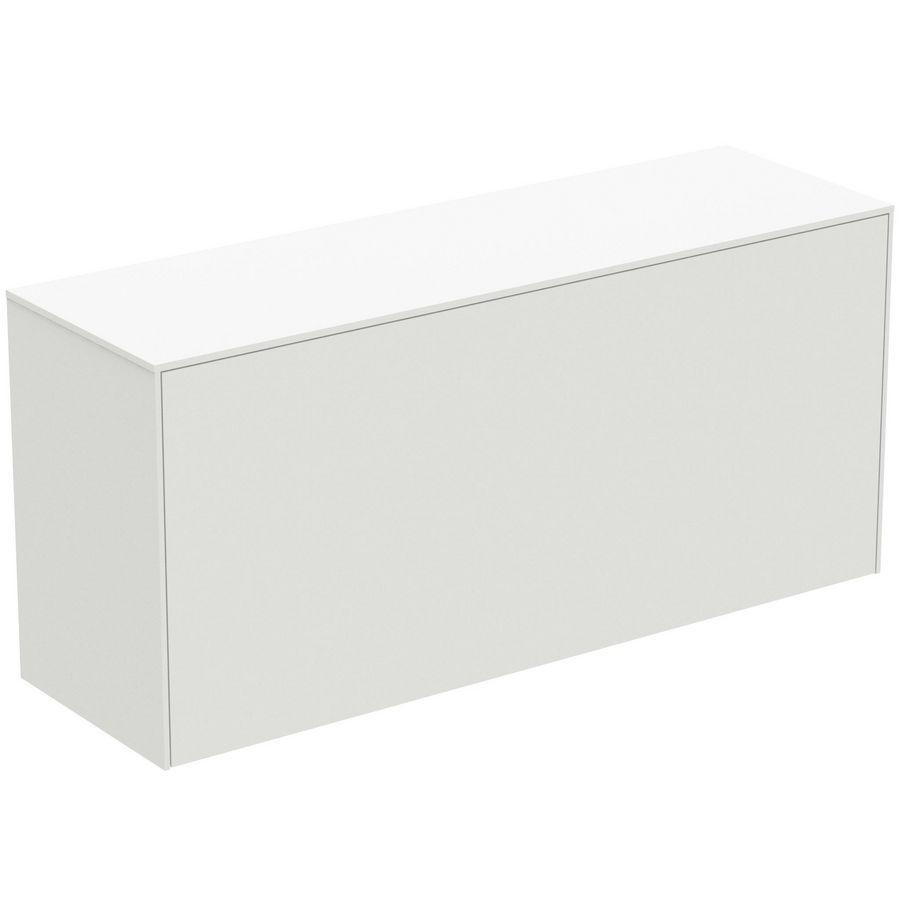 Conca wastafelmeubel 120x37x55cm 1 lade afdekblad zonder uitsnijding matt white