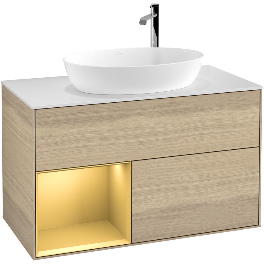 Wastafelonderkast Finion 1000x603x501mm Oak Veneer F891HFPC
