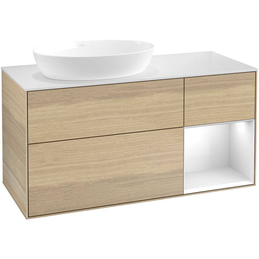 Wastafelonderkast Finion 1200x603x501mm Oak Veneer GA51GFPC