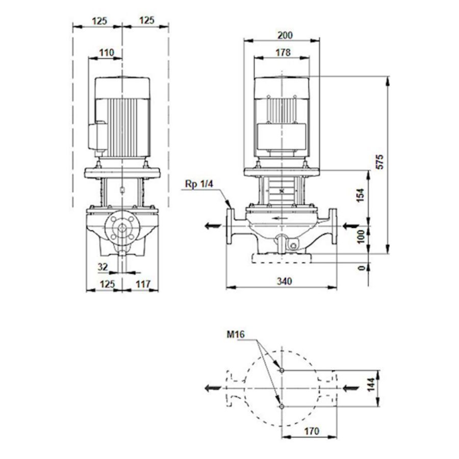 Inlinepomp TP 32-320/2-A-F-A-BQQE 400D 50HZ