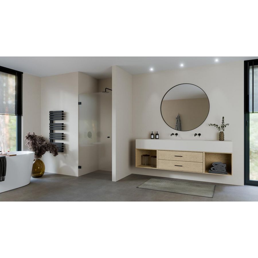 Nisdeur VR23 tot 100cm ronde knop helder glas zwart