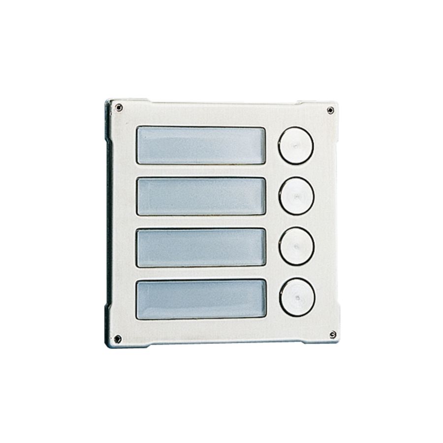 Vandalcom RVS module met 4 beldrukkers/naamkaders