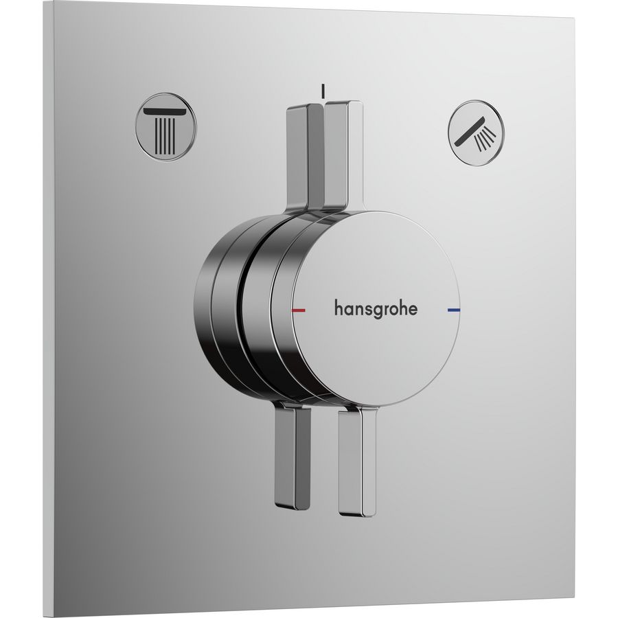 DuoTurn E afbouwdeel tbv inbouwkraan voor 2 functies chroom