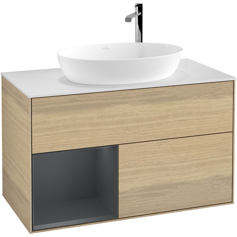 Wastafelonderkast Finion 1000x603x501mm Oak Veneer F891HGPC