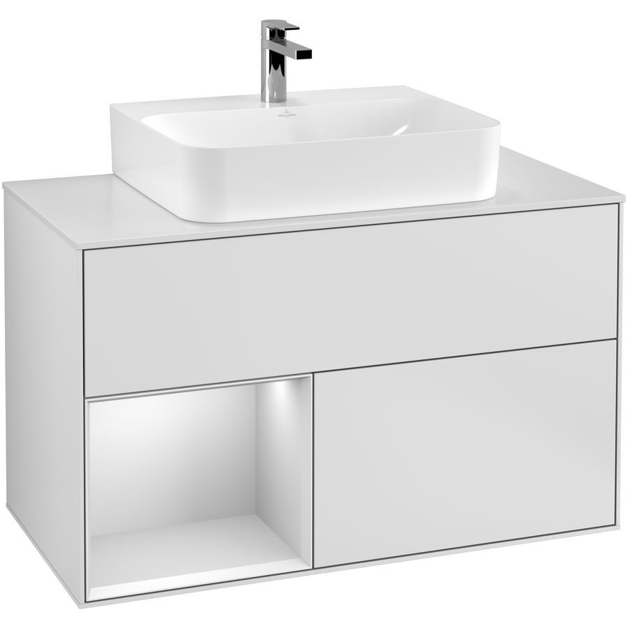 Wastafelonderkast Finion 1000x603x501mm White Matt Lacquer G111MTMT