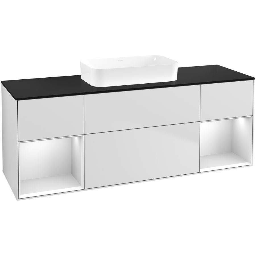 Wastafelonderkast Finion 1600x603x501mm White Matt Lacquer F742MTMT