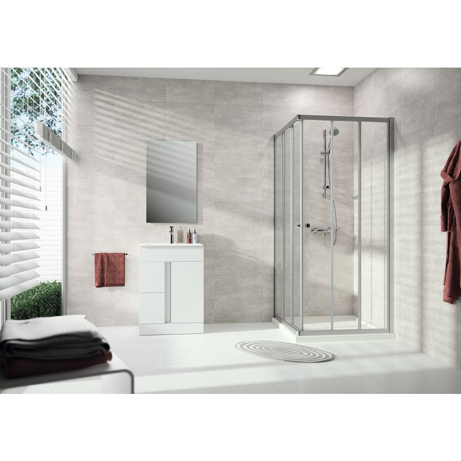 Schuifd. hoekinst. Alpha 2 850-570x1900mm zlvmat hldr 3-dlg.