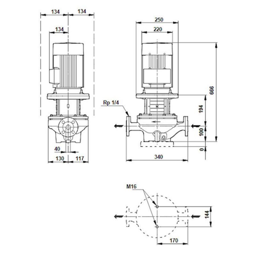 Inlinepomp TP 40-360/2-A-F-A-BQQE 400D 50HZ