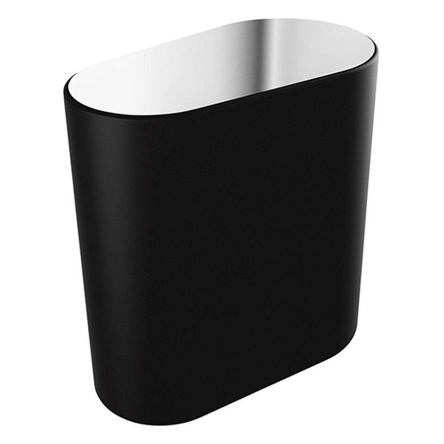 Toilet emmer chroom/zwart Style