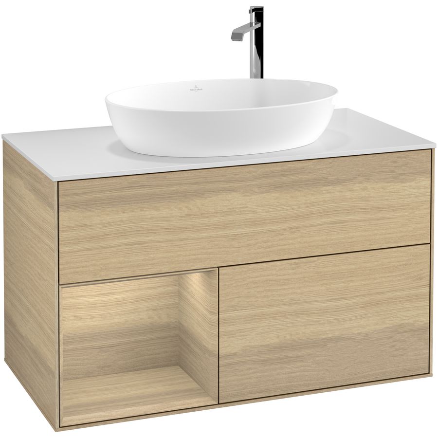 Wastafelonderkast Finion 1000x603x501mm Oak Veneer F891PCPC