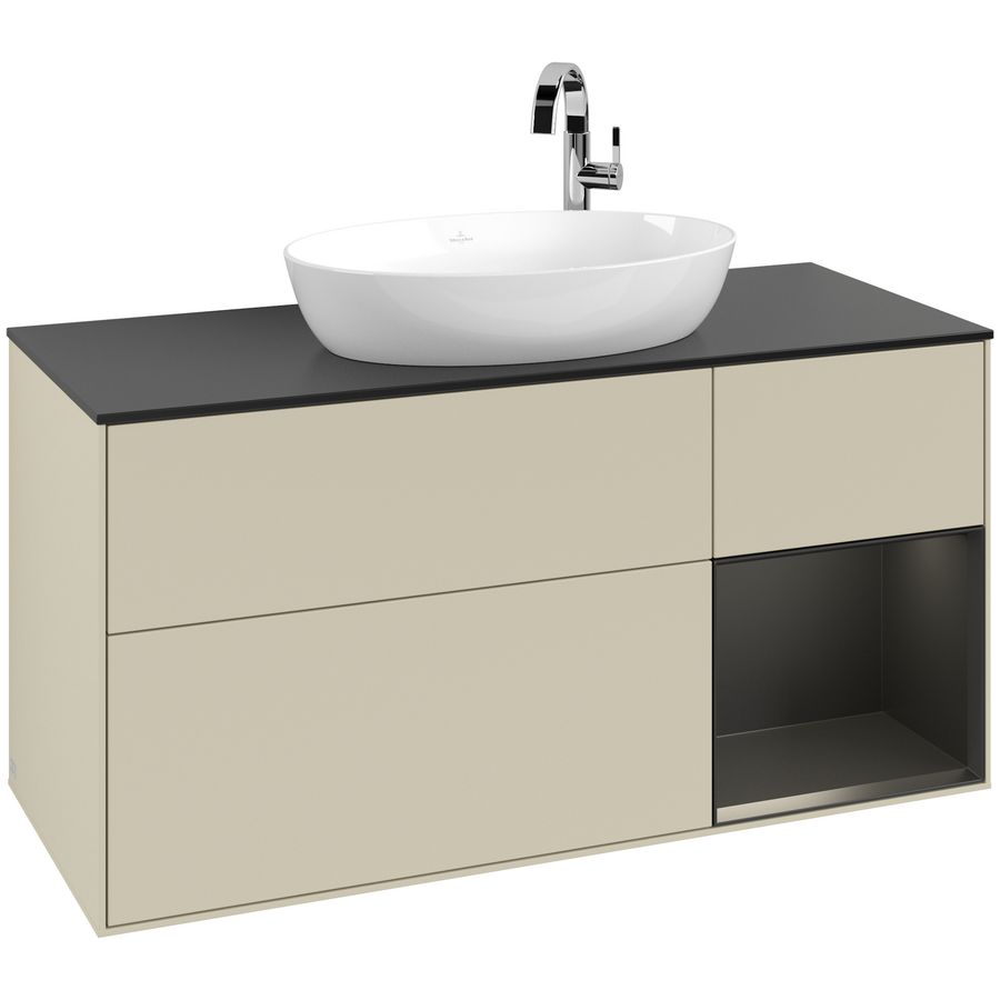 Wastafelonderkast Finion 1200x603x501mm S.Grey Matt Lacquer F952PDHJ