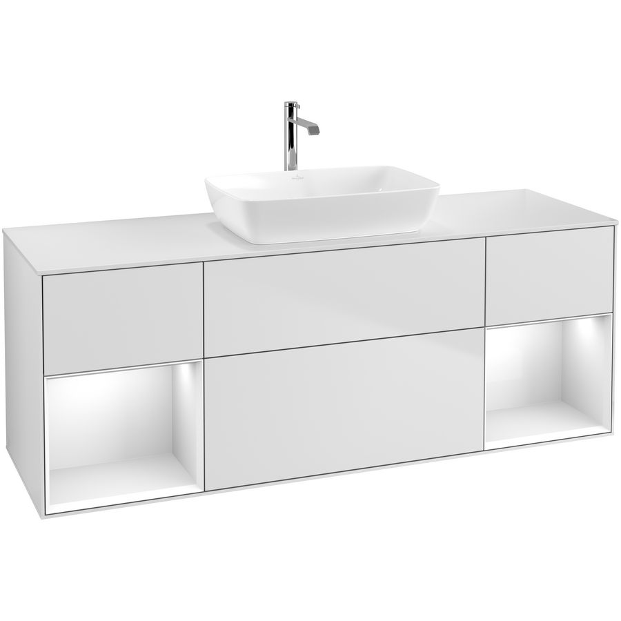 Wastafelonderkast Finion 1600x603x501mm White Matt Lacquer F861GFMT