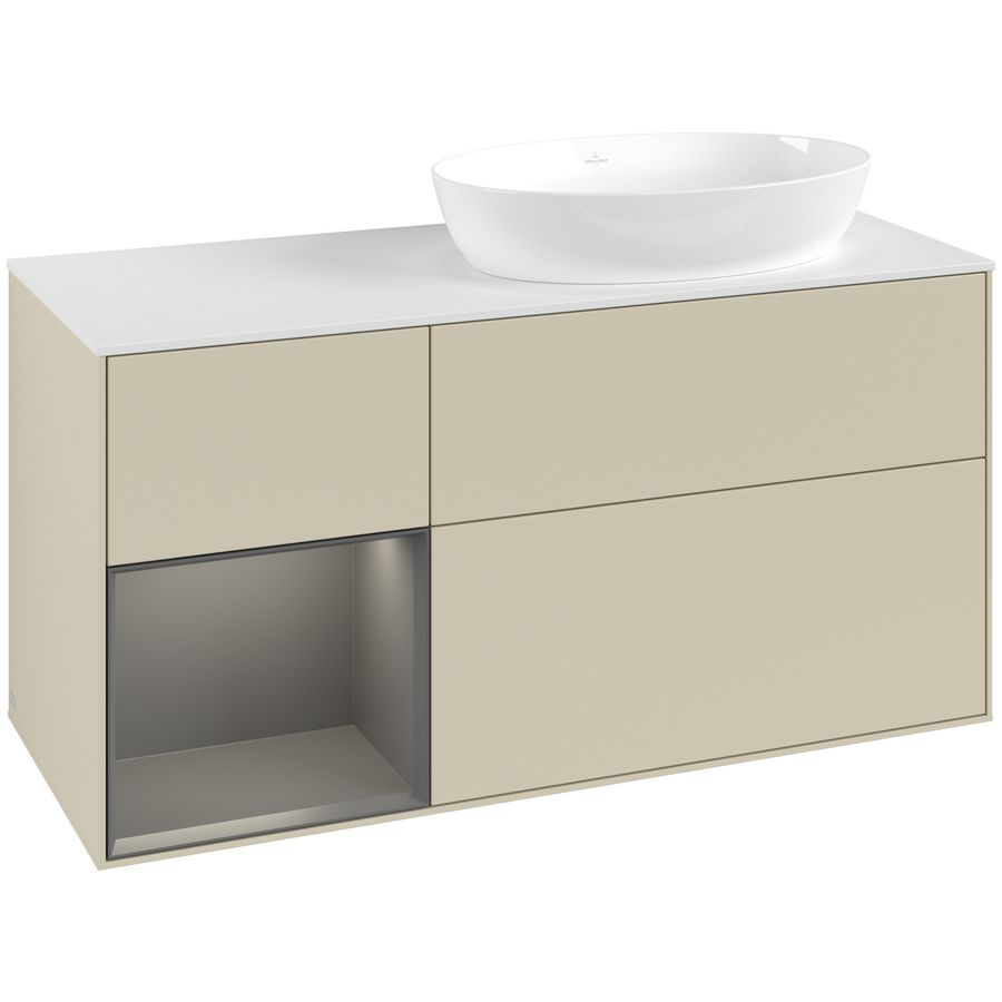 Wastafelonderkast Finion 1200x603x501mm S.Grey Matt Lacquer FA41GKHJ