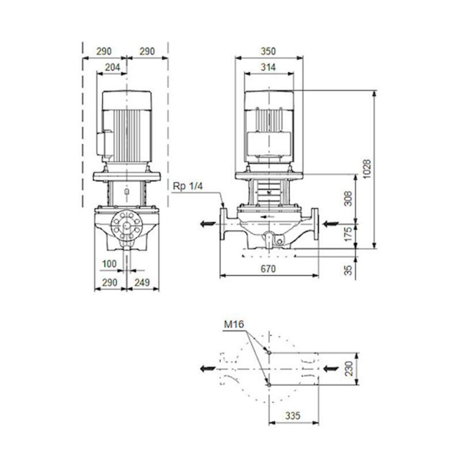 Inlinepomp TP 100-250/4-A-F-A-BQQE 400D 50HZ
