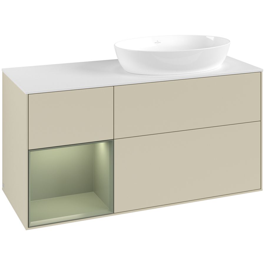 Wastafelonderkast Finion 1200x603x501mm S.Grey Matt Lacquer FA41GMHJ