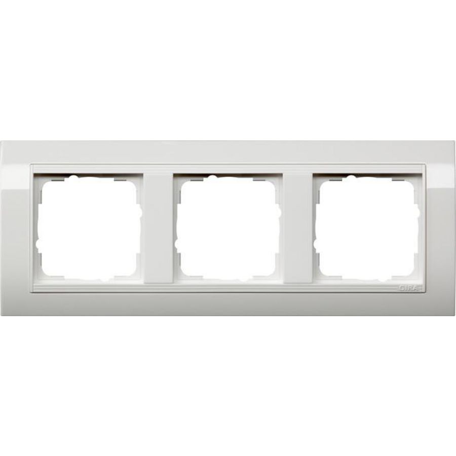Afdekraam 3-v bred Gira Standard 55 zuiver wit