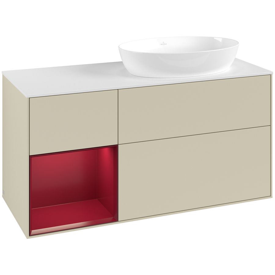 Wastafelonderkast Finion 1200x603x501mm S.Grey Matt Lacquer FA41HBHJ
