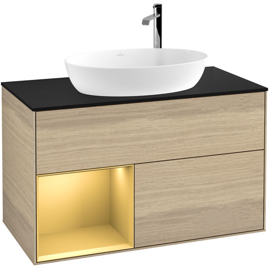 Wastafelonderkast Finion 1000x603x501mm Oak Veneer F892HFPC
