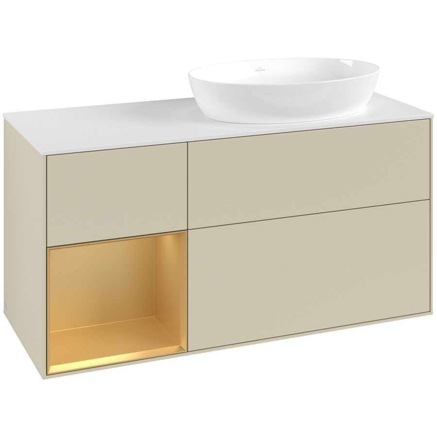Wastafelonderkast Finion 1200x603x501mm S.Grey Matt Lacquer FA41HFHJ