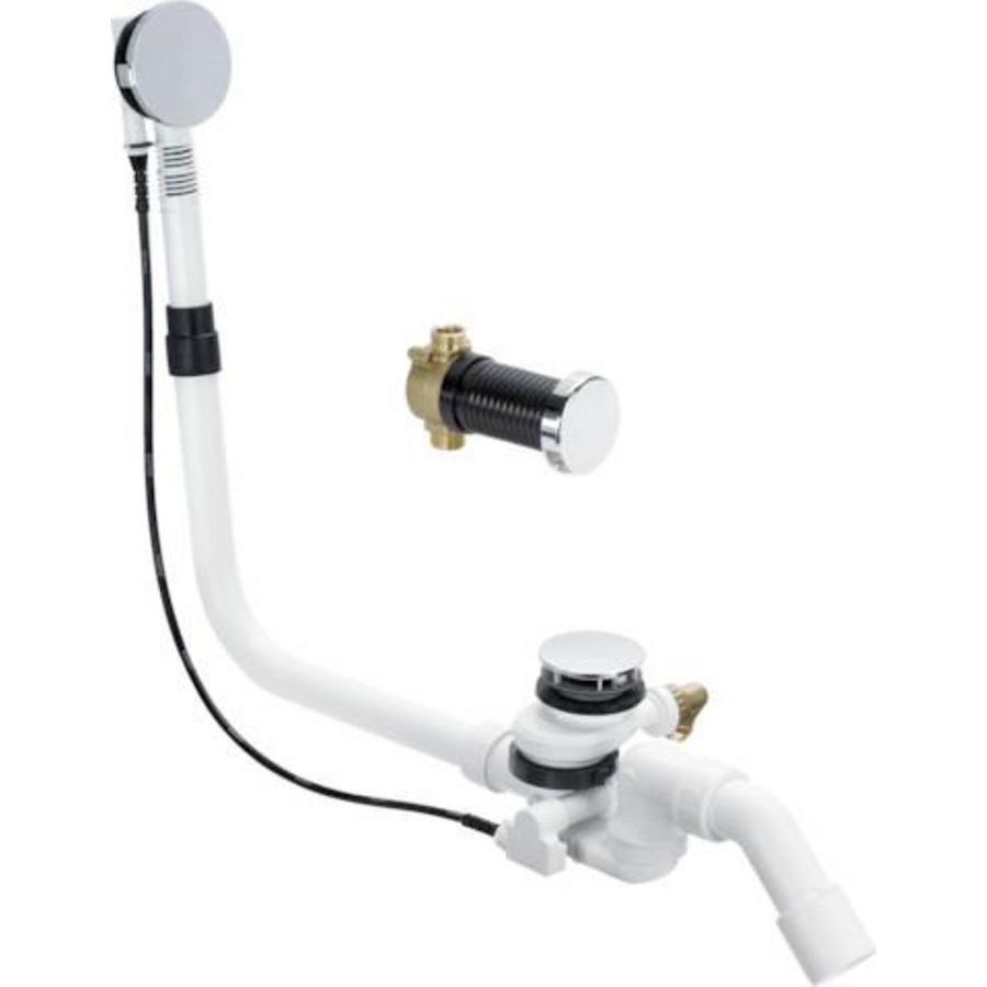 Multiplex Trio F badafvoer- en overloopcombi chroom kunstst.