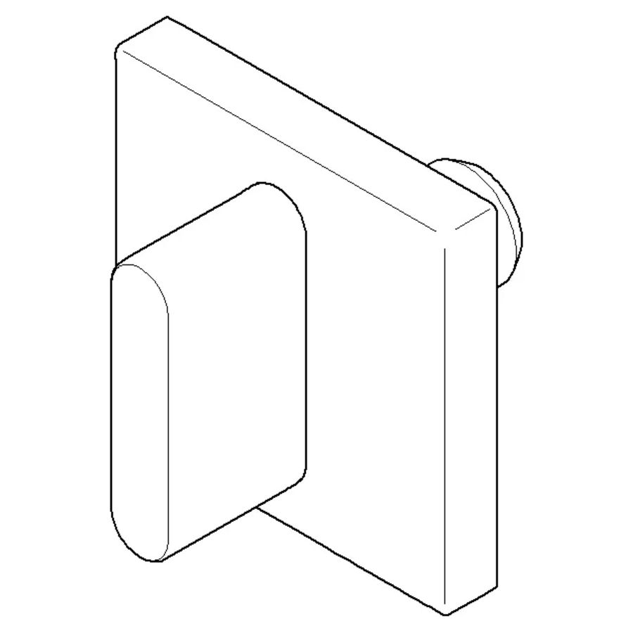 Greep inbouw wand neutraal ovaal puur 60x60x40mm Dark plat.