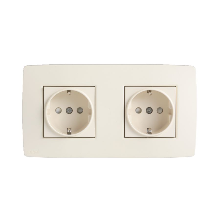 2voudig HOR stopcontact randaarde voll.apparaat cream VVE=5