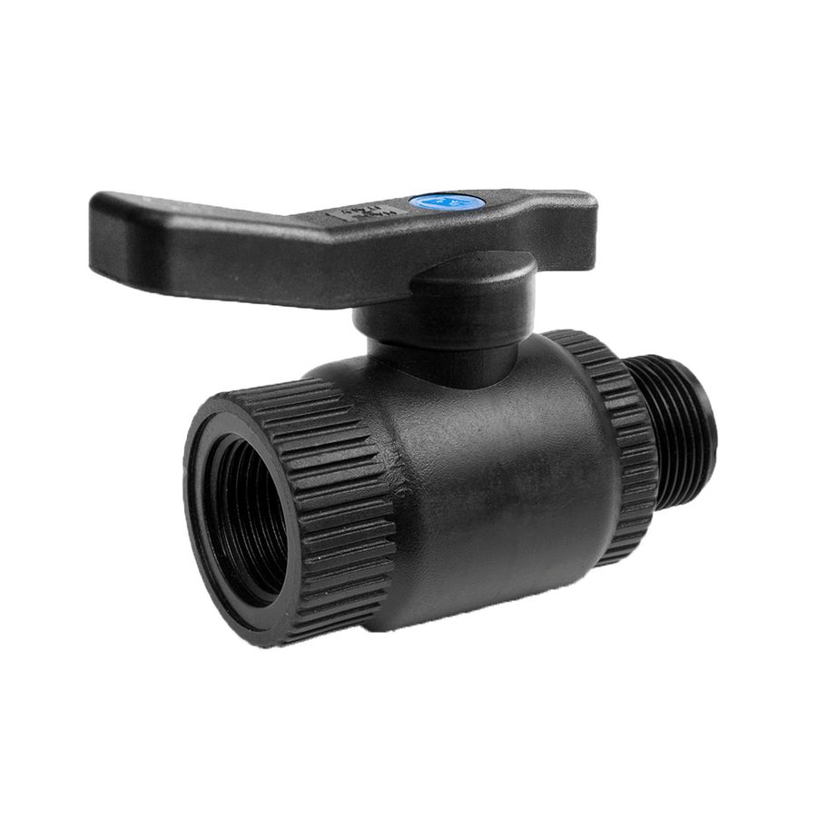 Synpro Kogelafsluiter PP 1 1/2" BIN x 1 1/2" BUI zwart