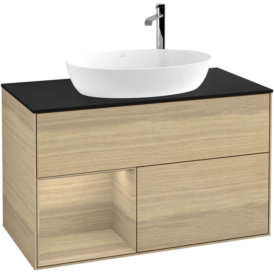 Wastafelonderkast Finion 1000x603x501mm Oak Veneer F892PCPC