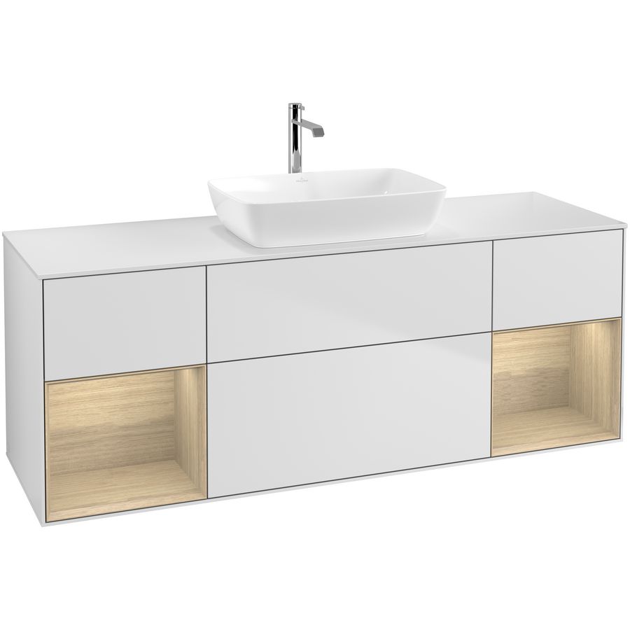 Wastafelonderkast Finion 1600x603x501mm White Matt Lacquer F861PCMT