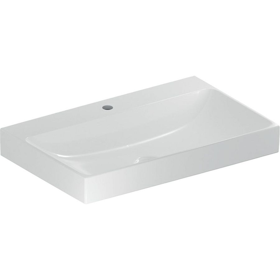 Wastafel 75x48cm met kraangat gecentreerd zonder overloop wit Keratect ONE