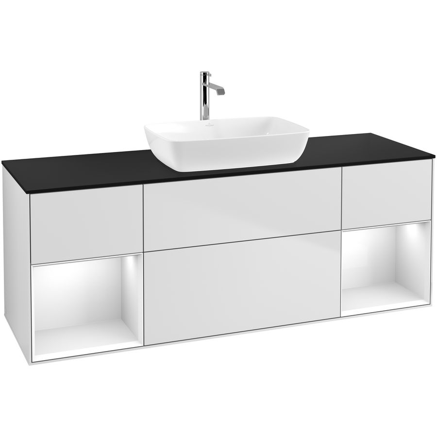 Wastafelonderkast Finion 1600x603x501mm White Matt Lacquer F862GFMT