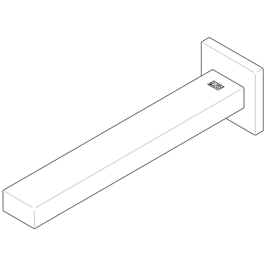 Uitloop afdekplaat 280x67x175mm Platina gebors.