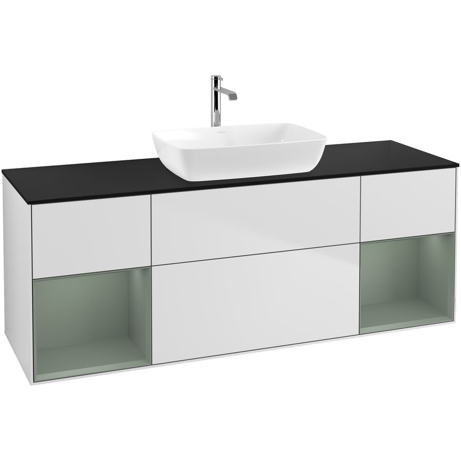 Wastafelonderkast Finion 1600x603x501mm White Matt Lacquer F862GMMT