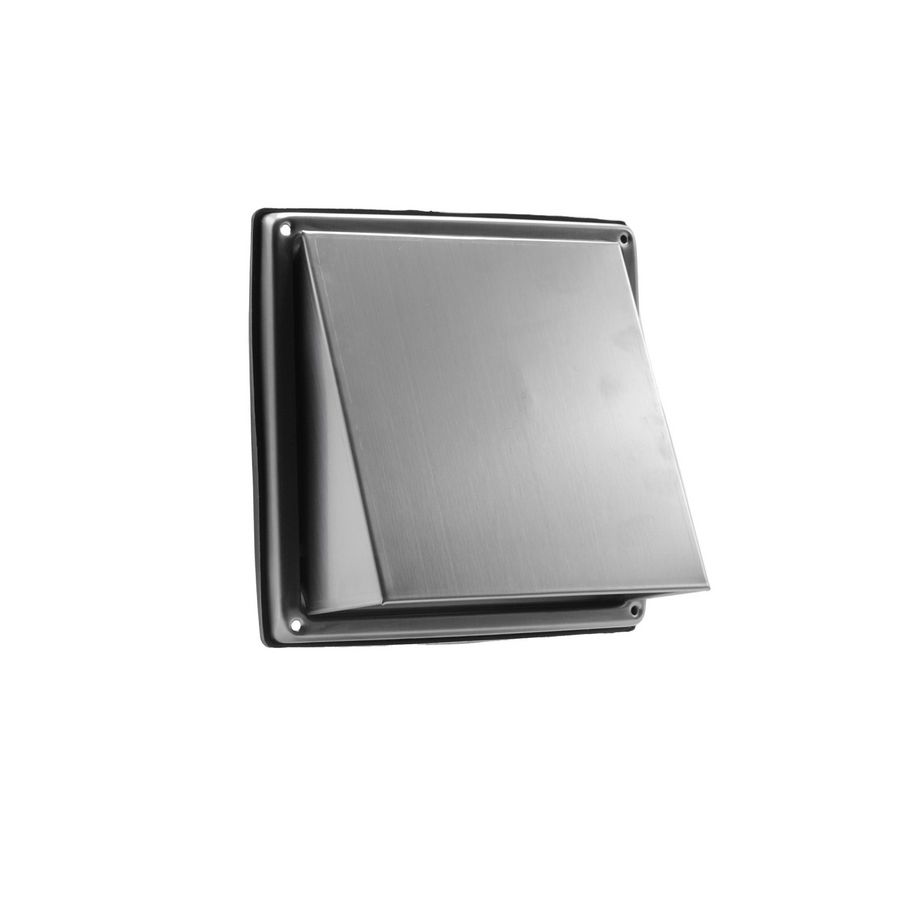 RVS buitenrooster schuine kap+fijnmazig gaas Ø 125mm