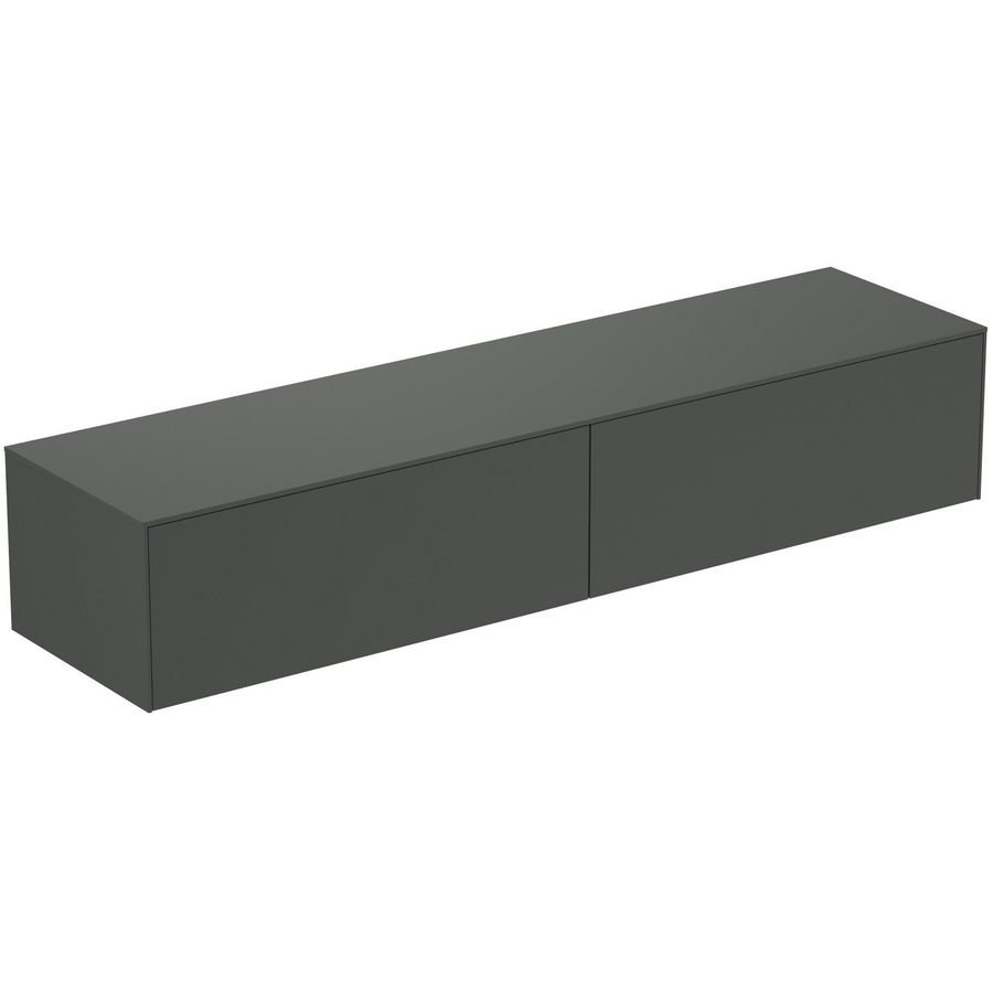 Conca wastafelmeubel 200x50x37cm 2 laden afdekblad zonder uitsnijding mat antraciet