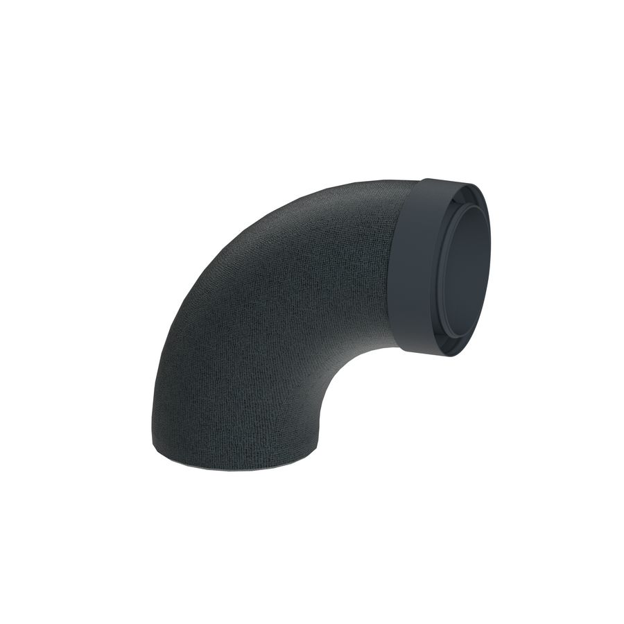 Ventilatiebocht geisoleerd EPS 125 90° VVE=4