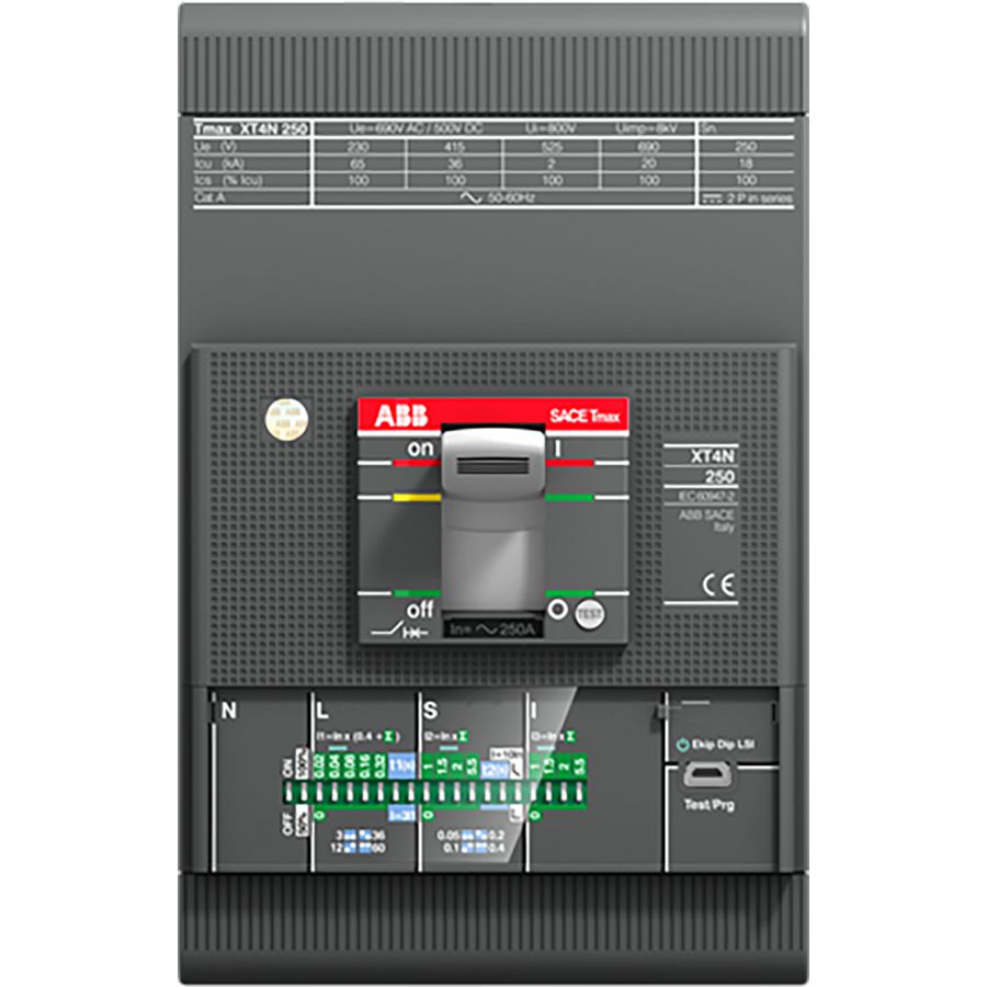 XT4H 160 Ekip Dip LSI In=100A 3p F F vast+vooraansl Ekip DIP