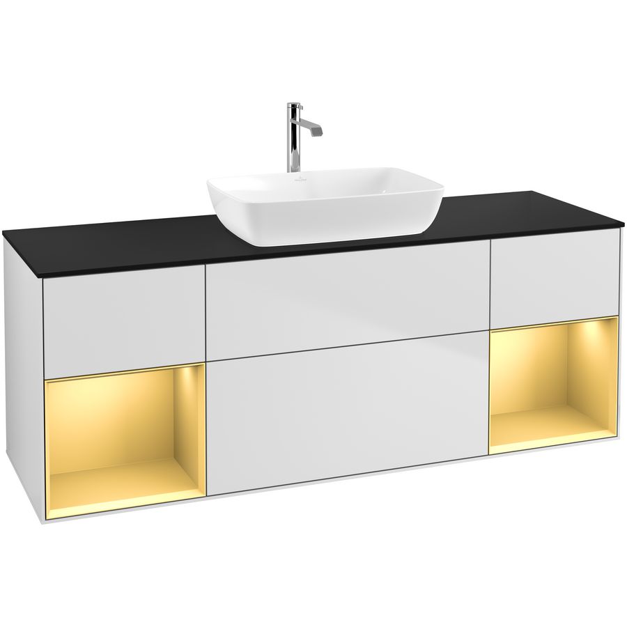 Wastafelonderkast Finion 1600x603x501mm White Matt Lacquer F862HFMT