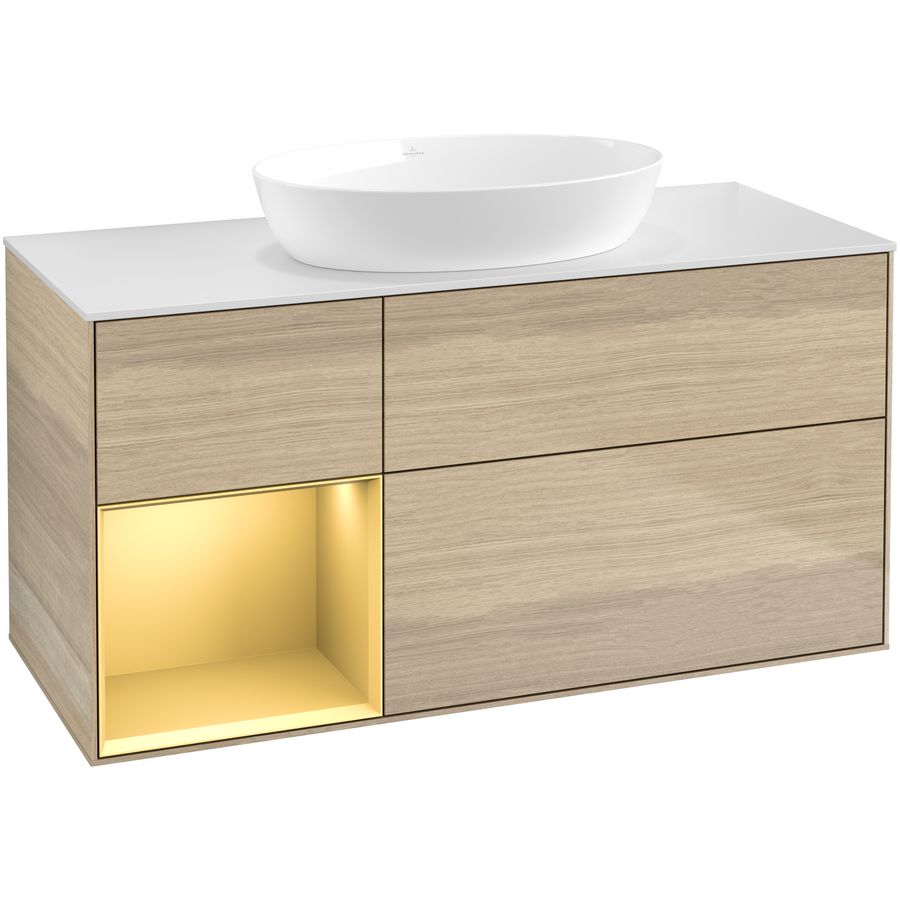 Wastafelonderkast Finion 1200x603x501mm Oak Veneer GA61HFPC