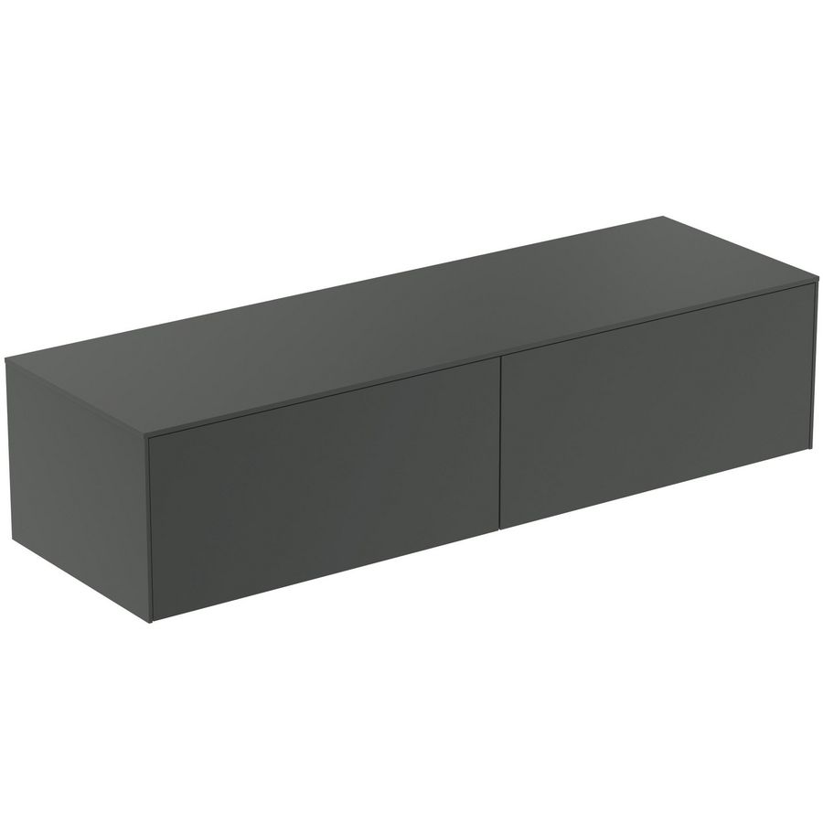 Conca wastafelmeubel 160x50x37cm 2 laden afdekblad zonder uitsnijding mat antraciet