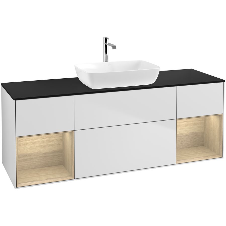Wastafelonderkast Finion 1600x603x501mm White Matt Lacquer F862PCMT