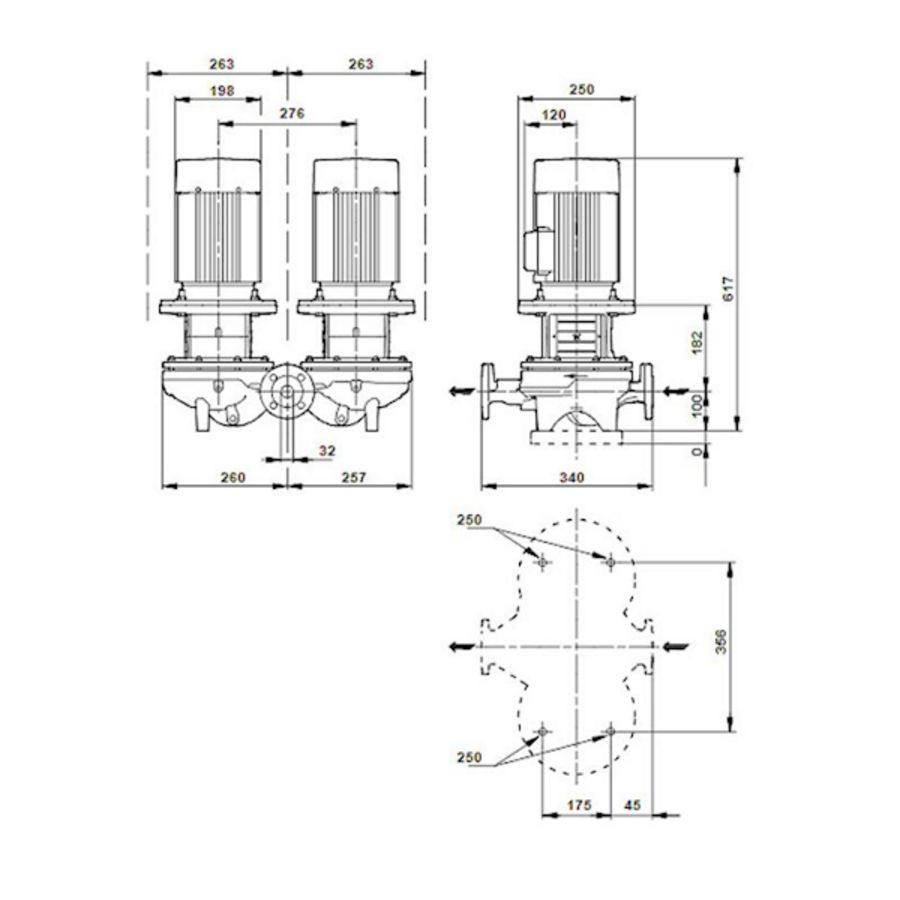 Inlinepomp TPD 32-380/2-A-F-A-BQQE 400D 50HZ