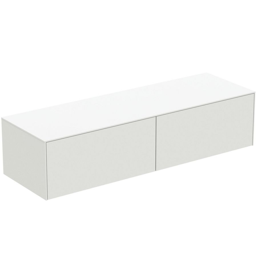 Conca wastafelmeubel 160x50x37cm 2 laden afdekblad zonder uitsnijding matt white
