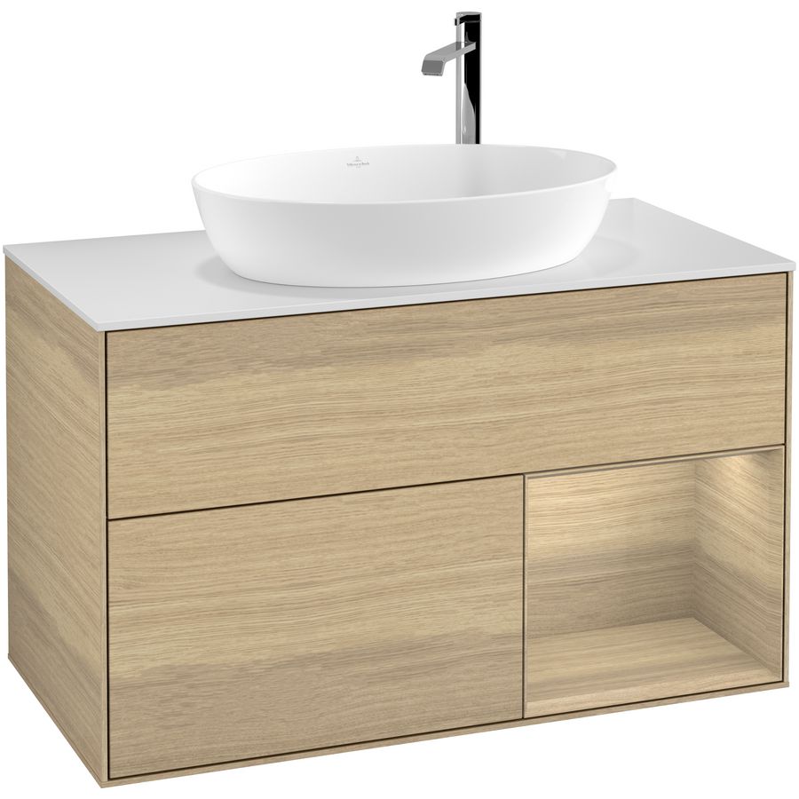 Wastafelonderkast Finion 1000x603x501mm Oak Veneer F901PCPC
