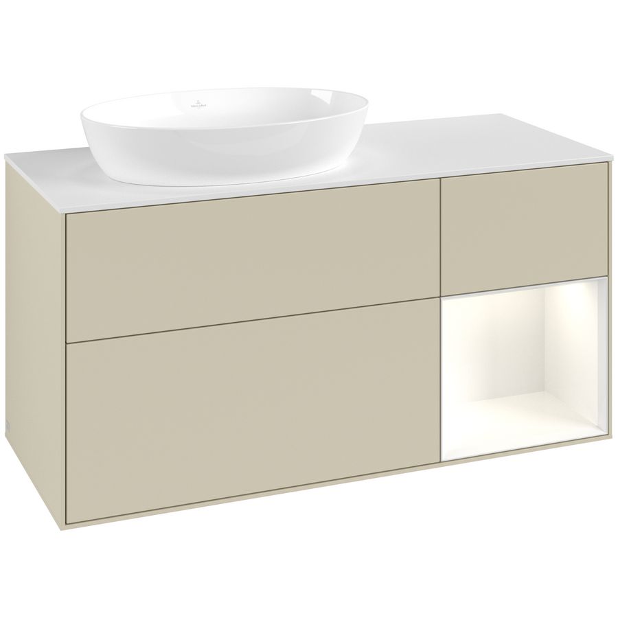 Wastafelonderkast Finion 1200x603x501mm S.Grey Matt Lacquer FA51GFHJ