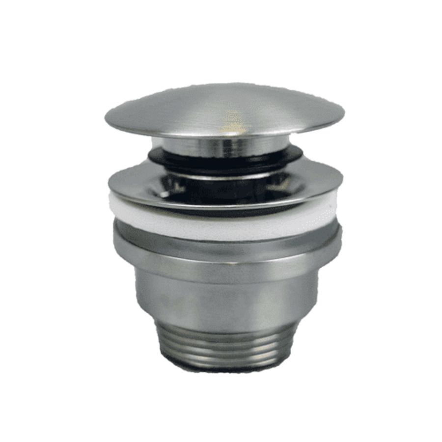 Wastafelafvoerplug Push Open UD425 1.1/4" RVS-look univ. Ø63mm / 5-55mm