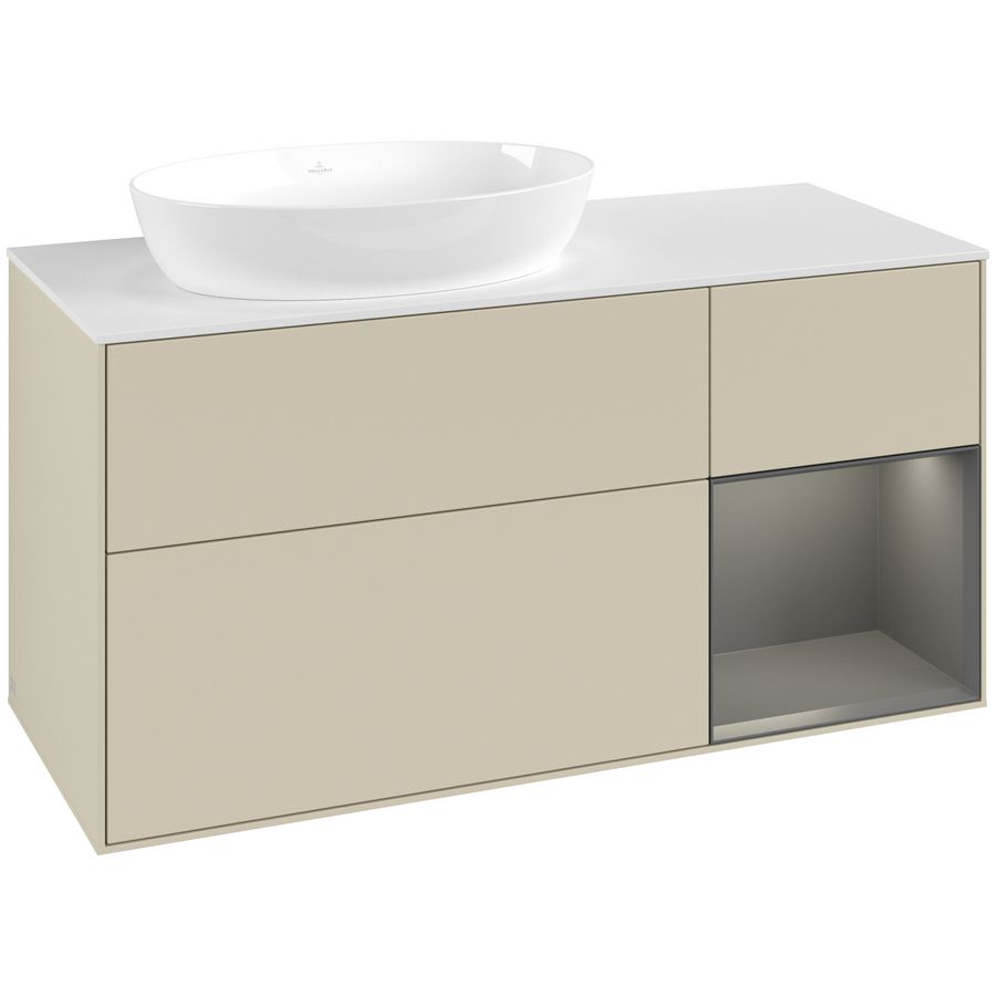 Wastafelonderkast Finion 1200x603x501mm S.Grey Matt Lacquer FA51GKHJ