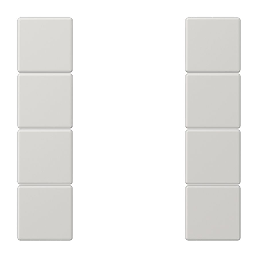 Tastafdekking compleet 4-voudig LS lichtgrijs KNX