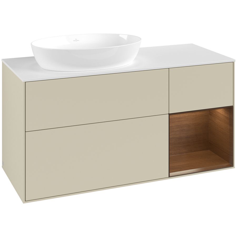 Wastafelonderkast Finion 1200x603x501mm S.Grey Matt Lacquer FA51GNHJ