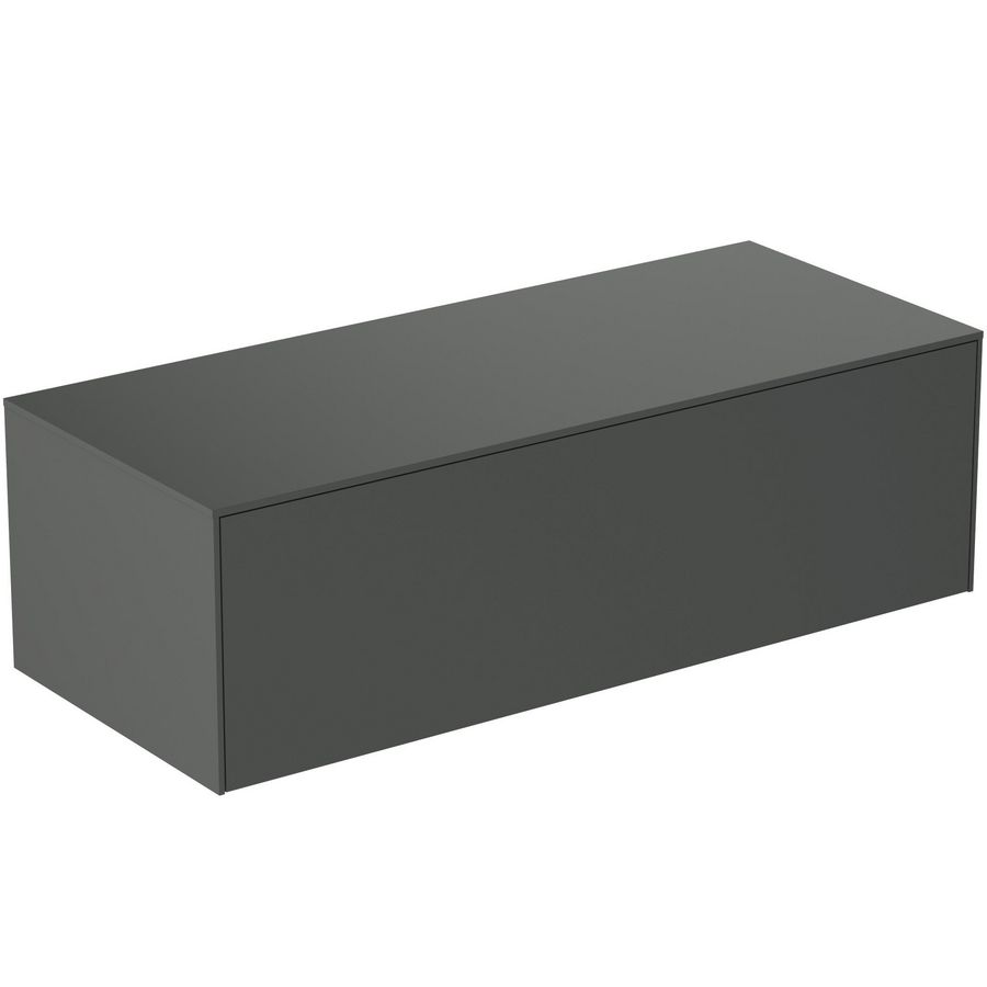 Conca wastafelmeubel 120x50x37cm 1 lade afdekblad zonder uitsnijding mat antraciet